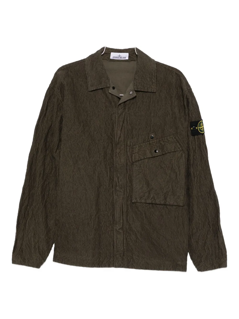 Stone Island ribbed corduroy shirt jacket Groen