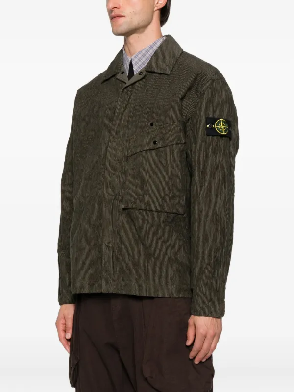 Stone Island Ribbed Corduroy Shirt Jacket | Green | FARFETCH
