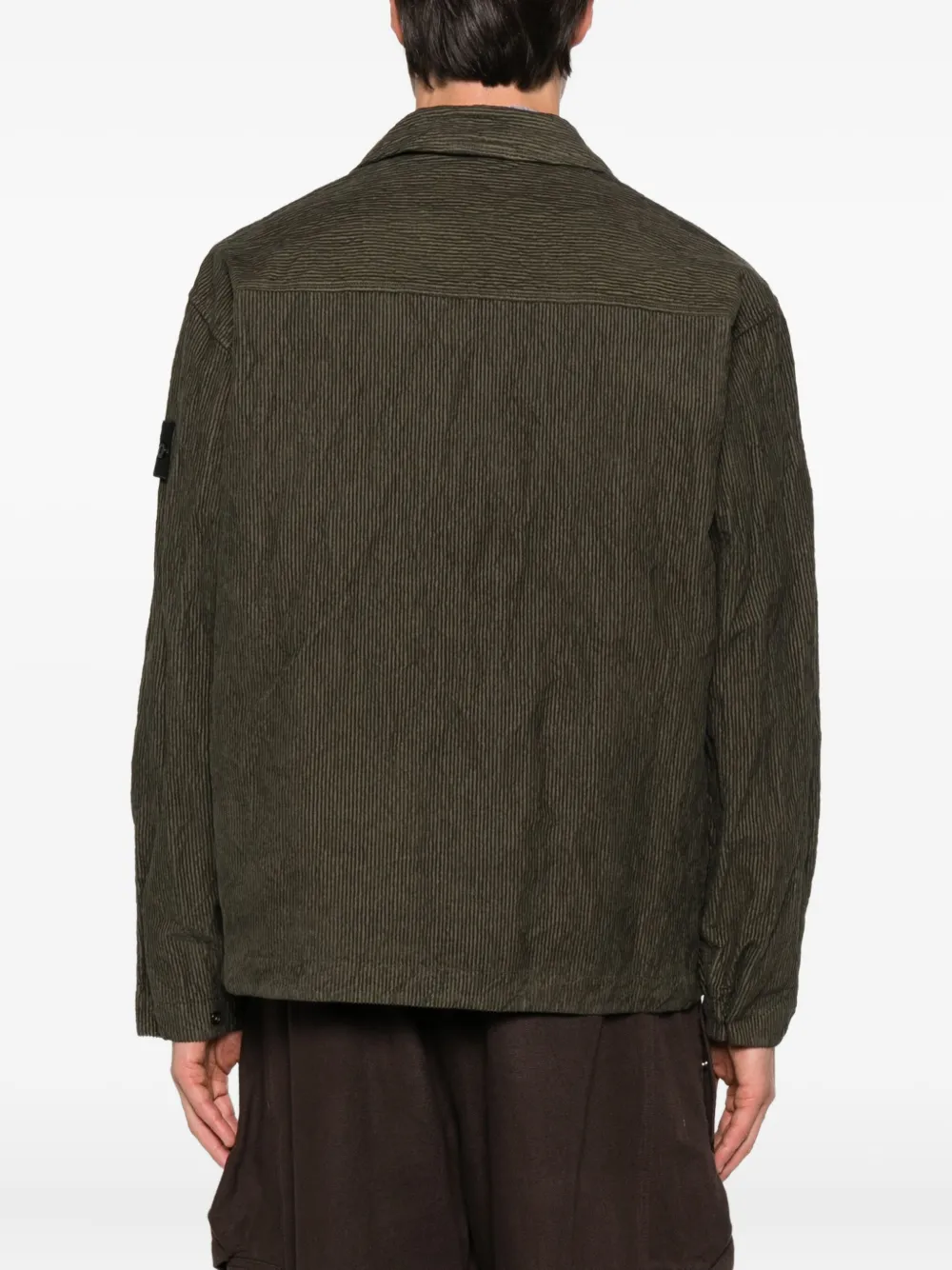 Stone Island ribbed corduroy shirt jacket Groen