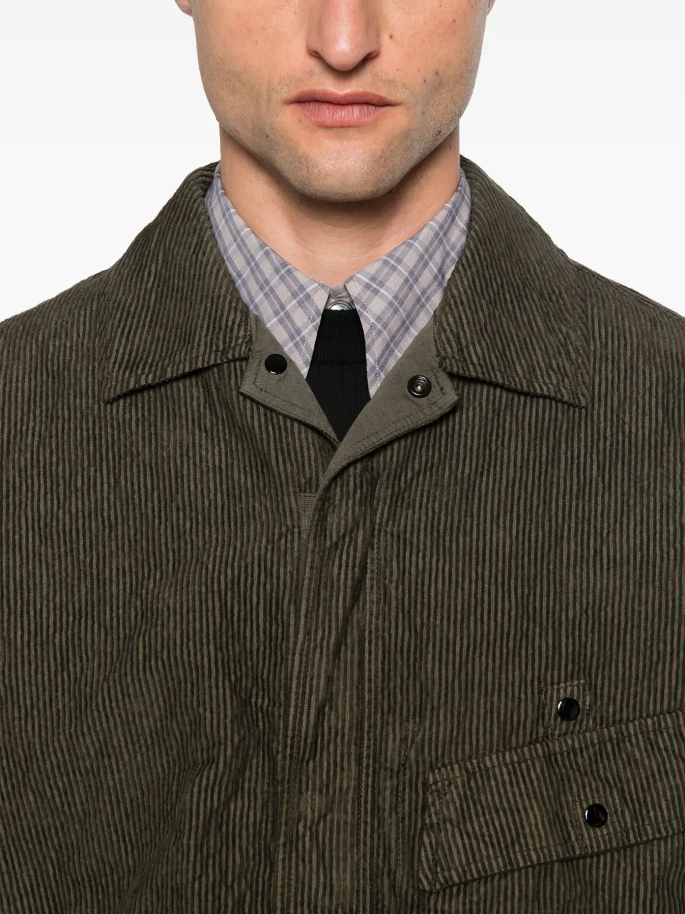 Stone Island ribbed corduroy shirt jacket Groen
