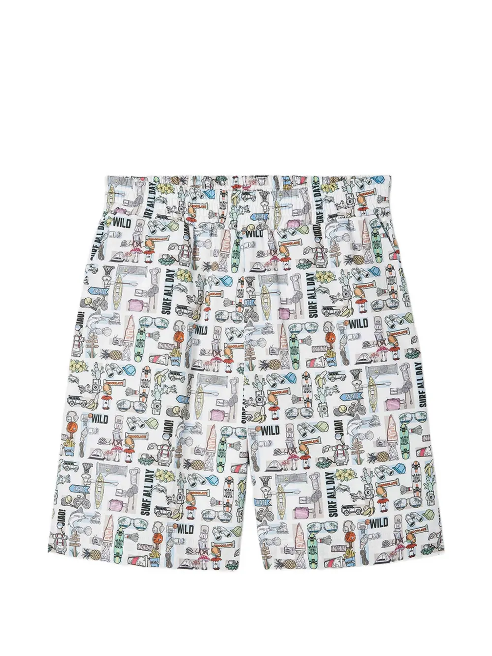 Fendi Kids printed shorts - Bianco