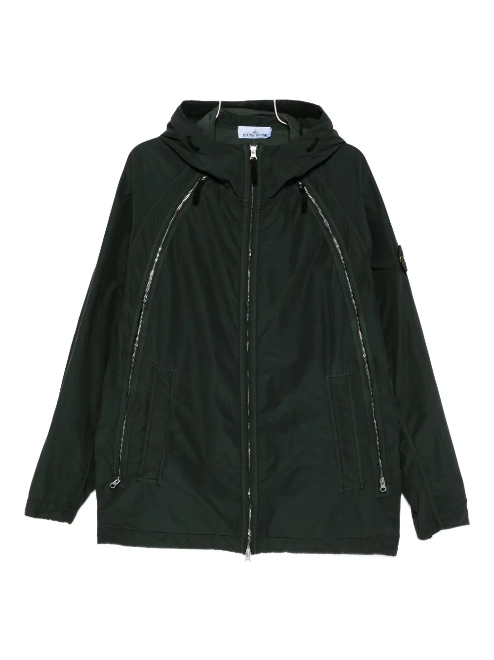 Stone Island zip-fastening hooded jacket Groen