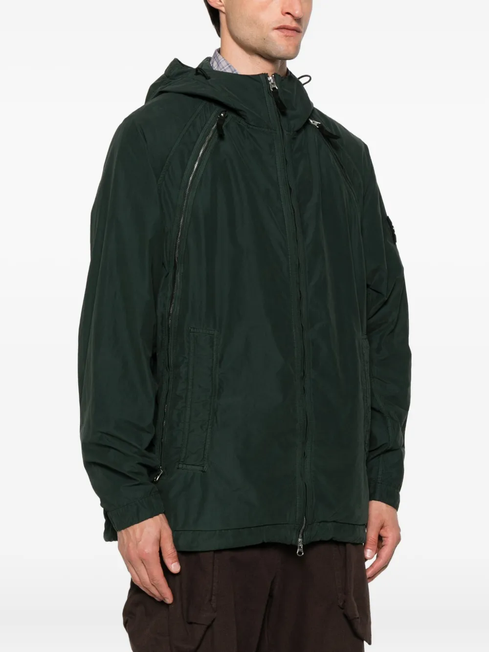 Stone Island zip-fastening hooded jacket Groen