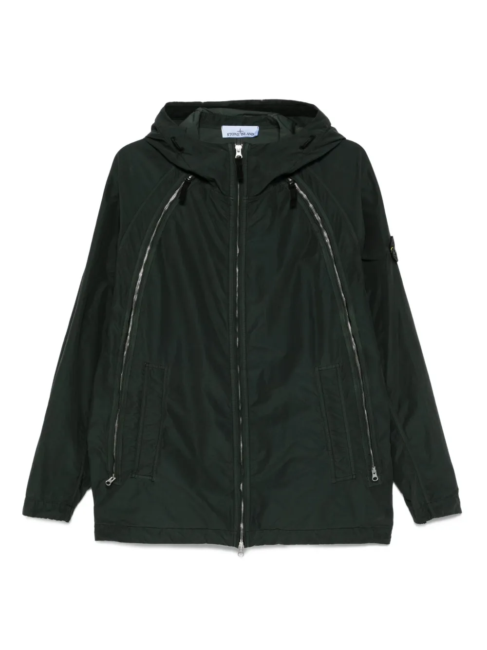 Stone Island zip-fastening hooded jacket Groen