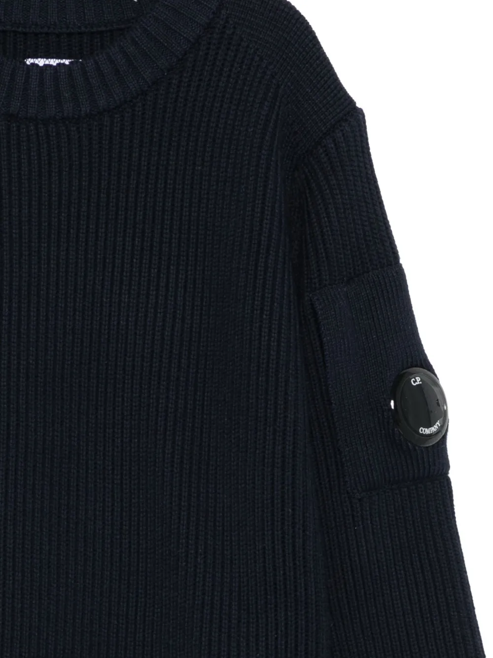 C.P. Company Kids Geribbelde trui met lenszak Blauw