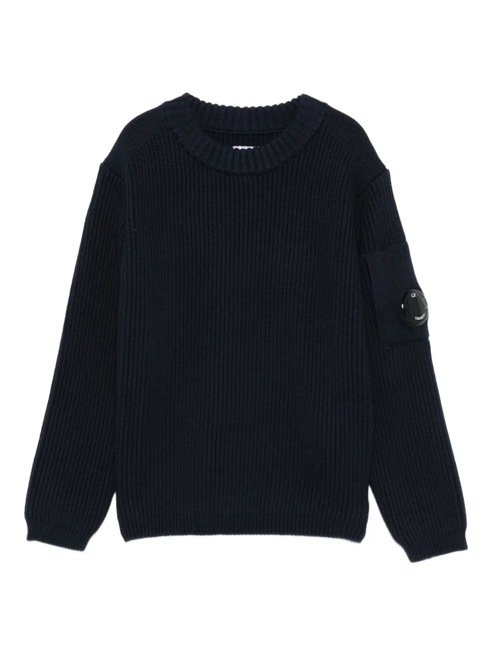 C.P. Company Kids Geribbelde trui met lenszak Blauw