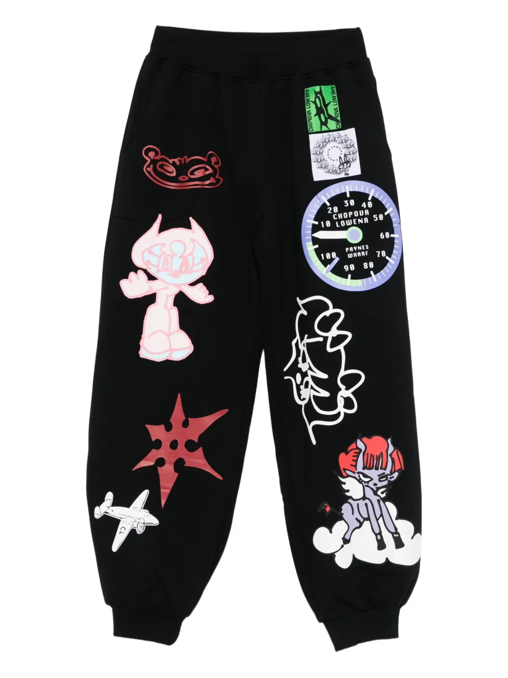 Chopova Lowena Graphic-print Track Pants In Black