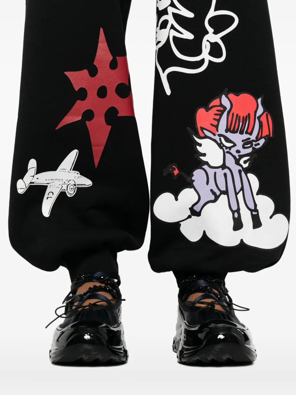 Chopova Lowena Graphic-print Track Pants In Black