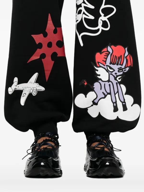 chopova lowenaのパンツ Chopova Lowena graphic-print Track Pants | Black | FARFETCH