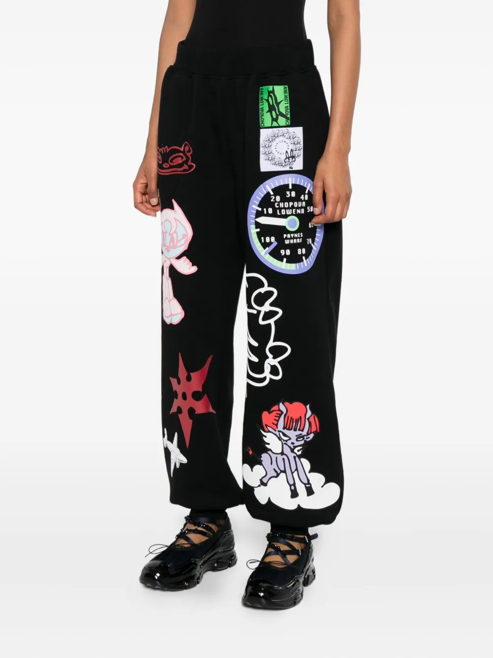 Chopova Lowena Graphic-print Track Pants In Black