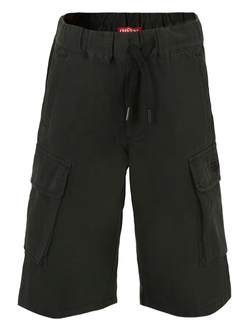 Diesel Kids cargo-pocket drawstring shorts Zwart