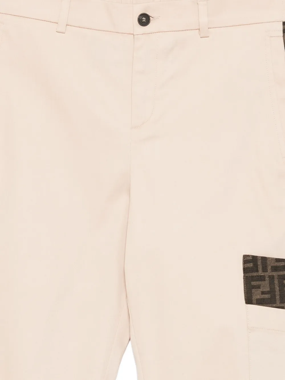 Fendi Kids Broek met logodetail Beige
