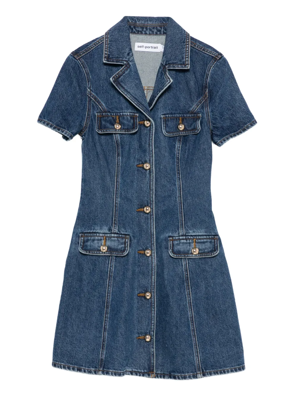 Self-Portrait Denim jurk Blauw