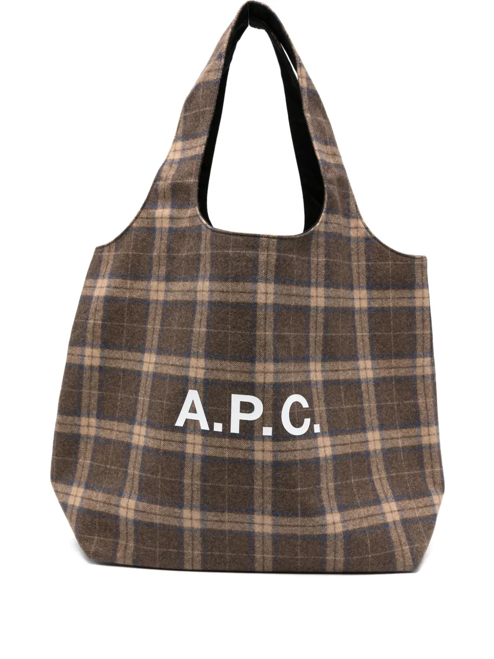 A.P.C. Ninon checked logo tote bag Bruin