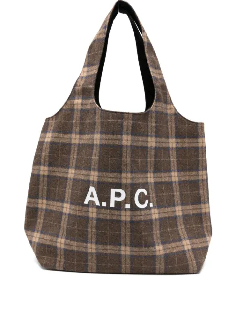 A.P.C. Ninon checked logo tote bag