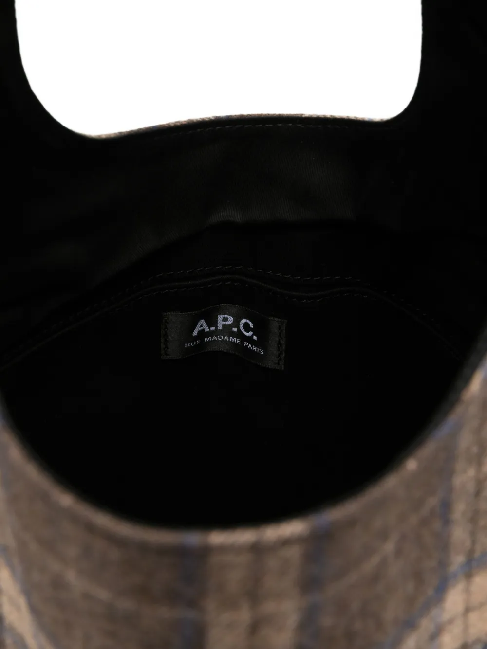 A.P.C. Ninon checked logo tote bag Bruin