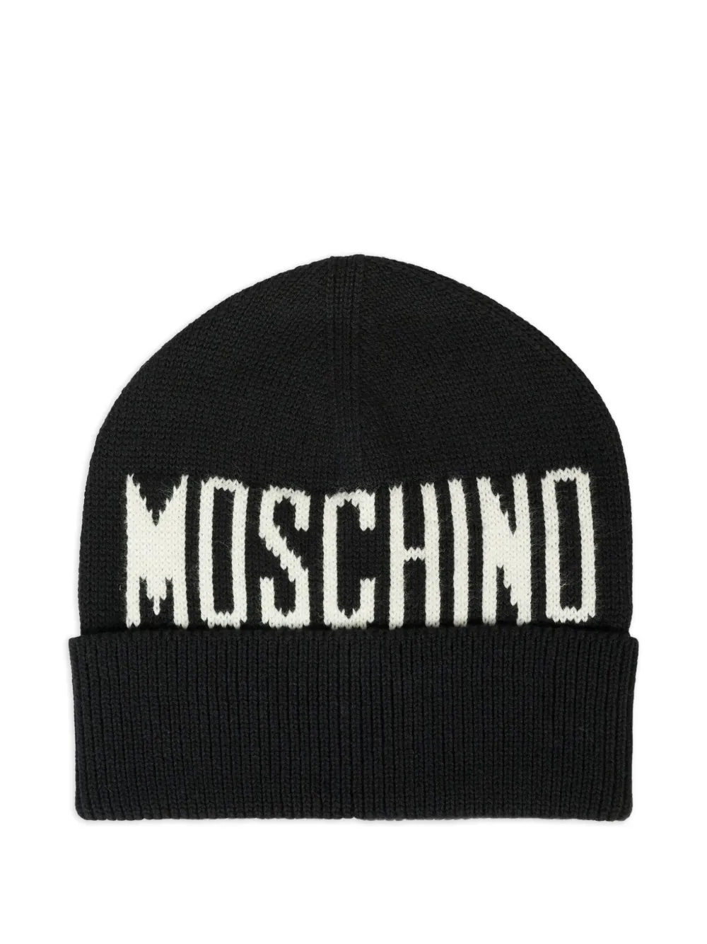 Moschino Kids logo-embroidered beanie Zwart