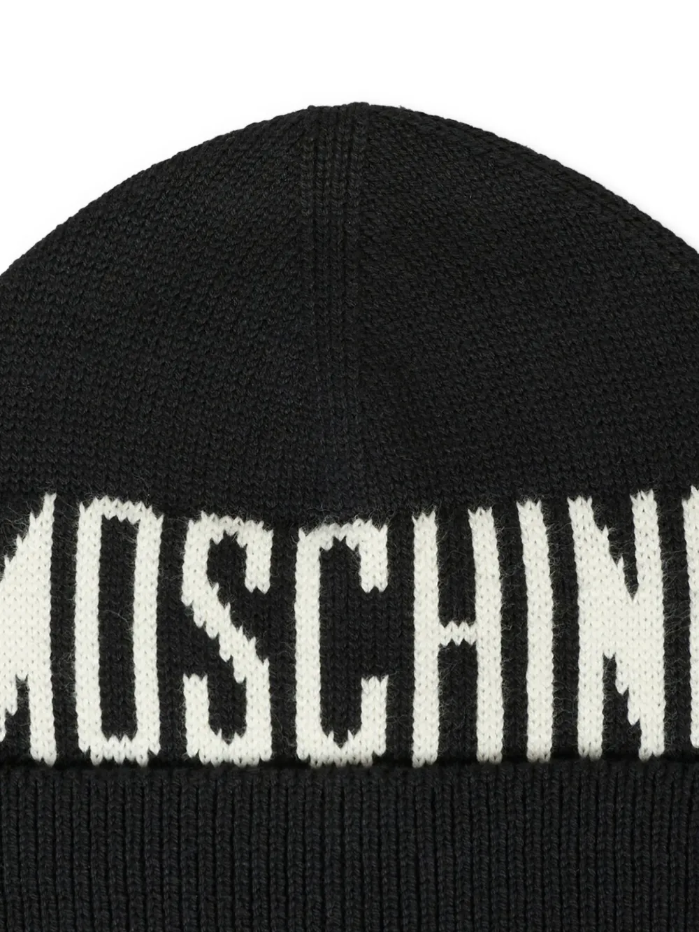Moschino Kids logo-embroidered beanie Zwart