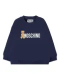 Moschino Kids teddy bear-logo crew-neck sweatshirt - Blue