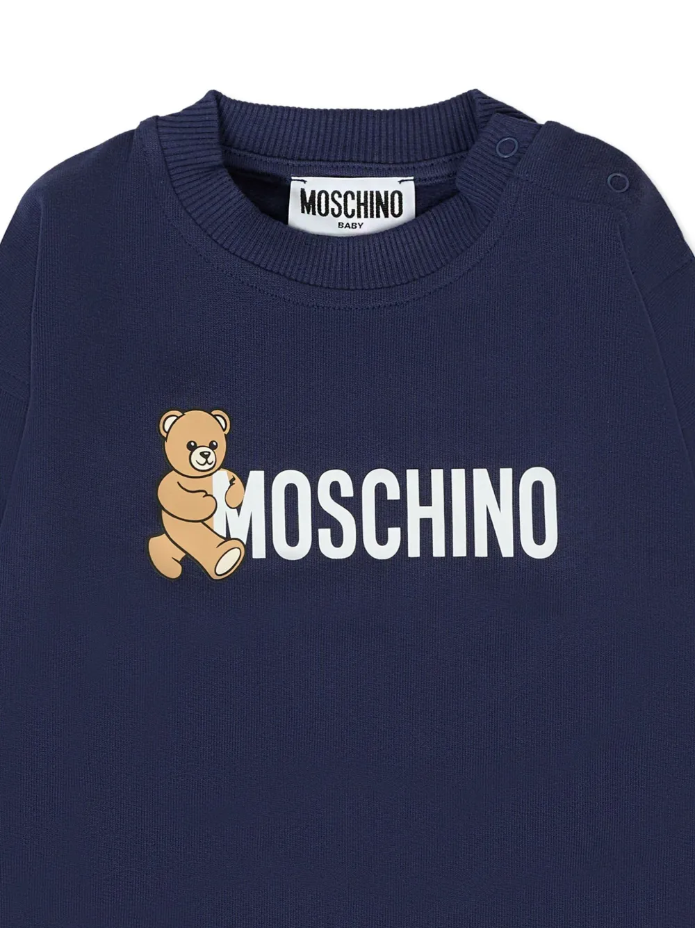 Moschino Kids teddy bear-logo crew-neck sweatshirt Blauw