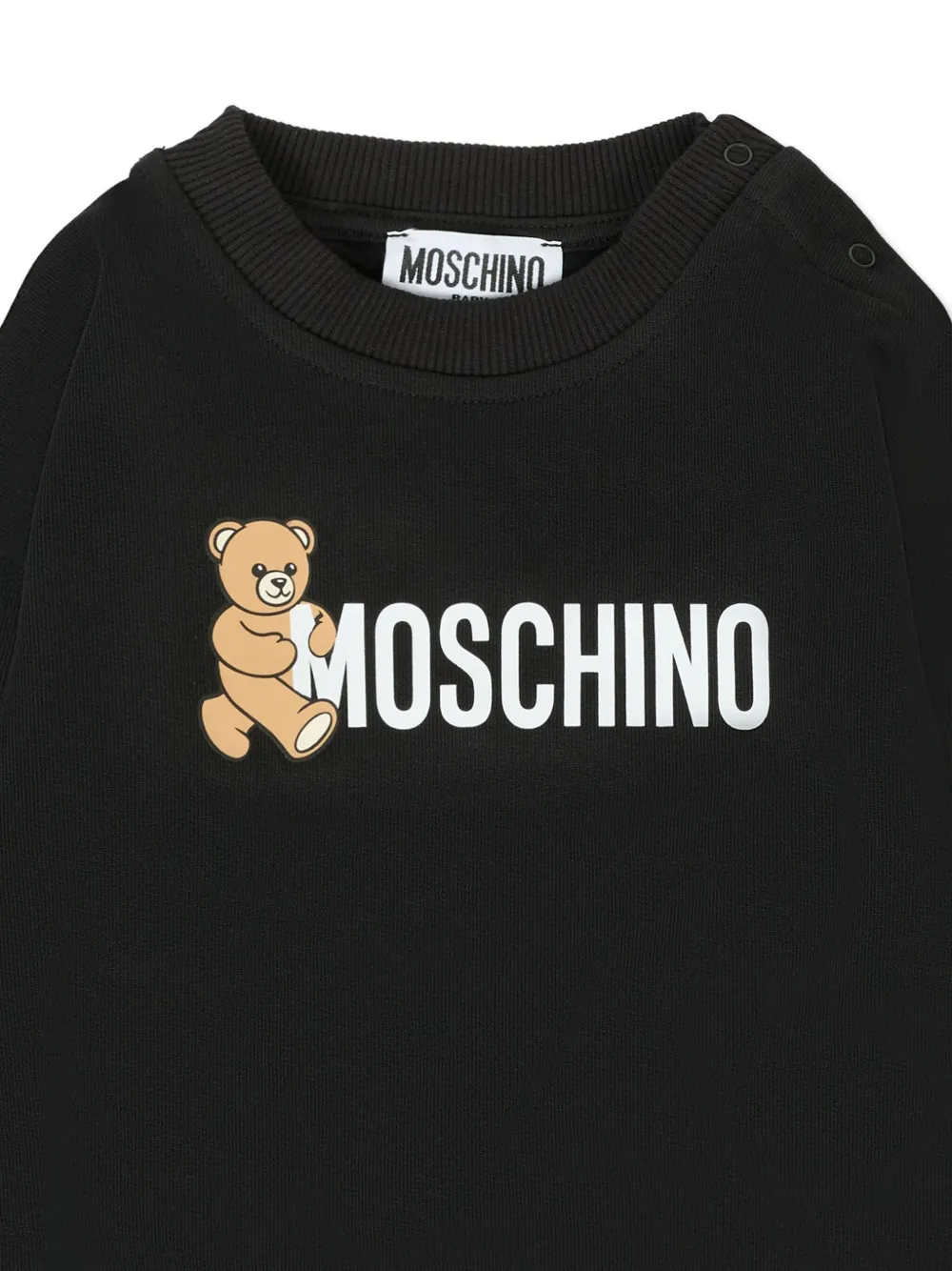 Moschino Kids teddy bear-logo cotton sweatshirt Zwart
