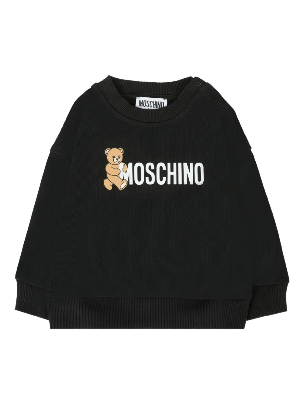 Moschino Kids teddy bear-logo cotton sweatshirt Zwart