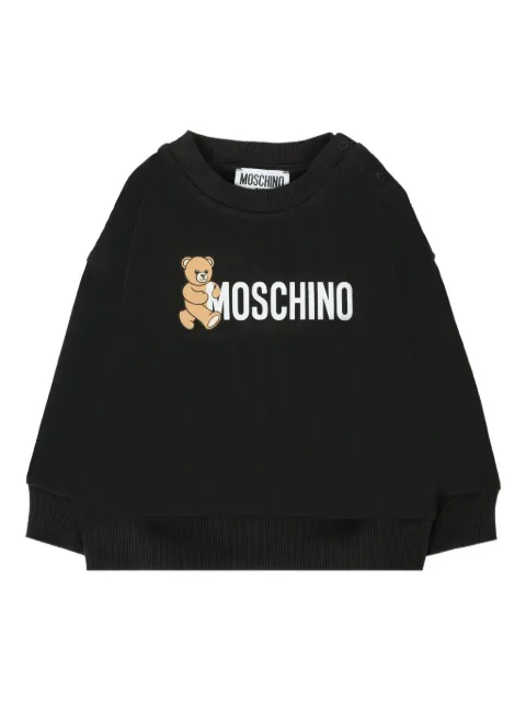 Moschino Kids teddy bear-logo cotton sweatshirt