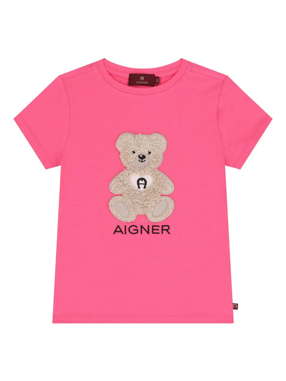 Aigner Kids teddy-bear logo T-shirt Roze