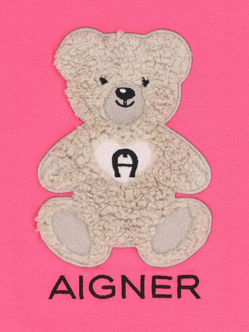 Aigner Kids teddy-bear logo T-shirt Roze