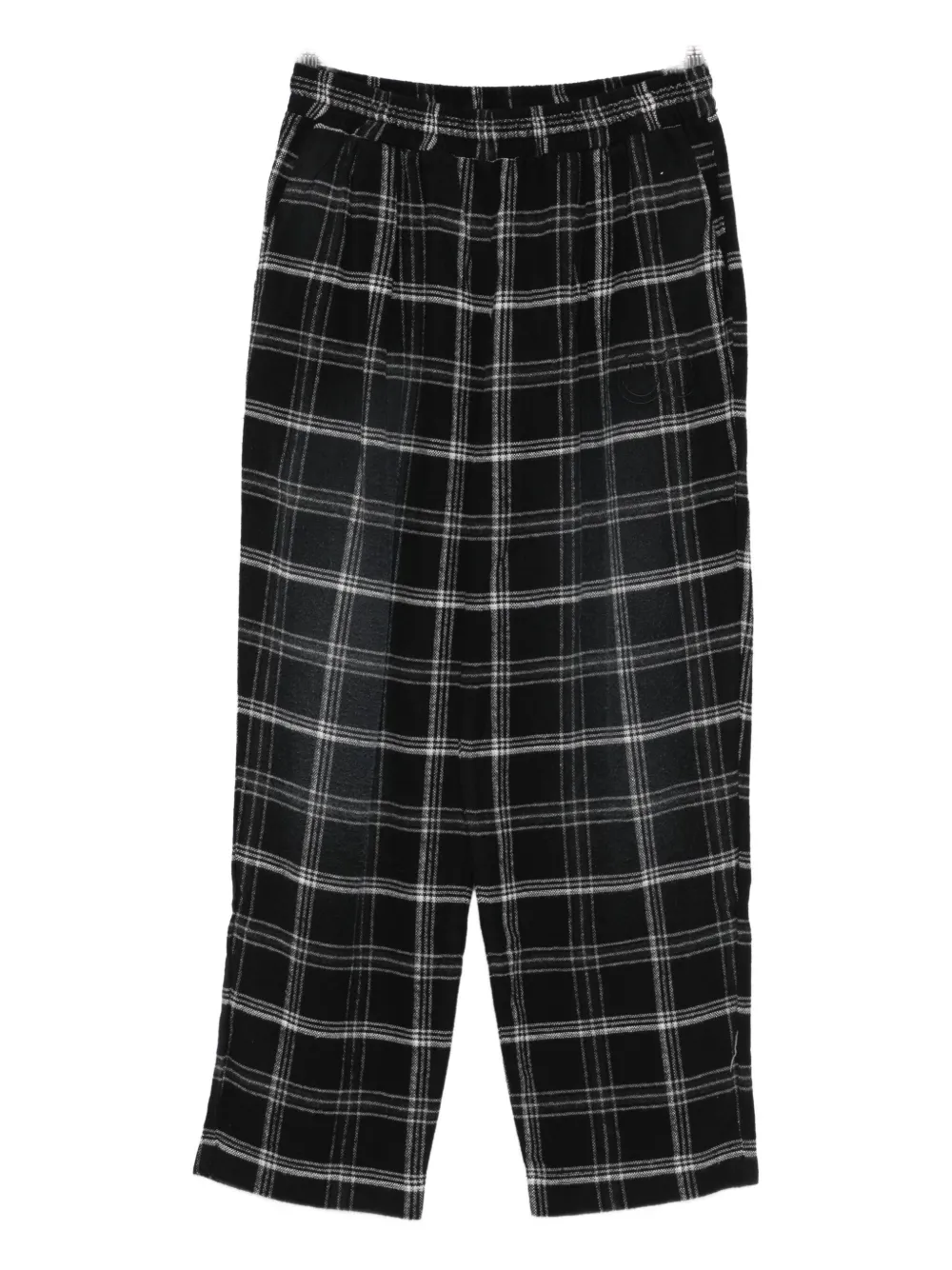 Joshua Sanders Checked Elastic-waist Trousers In Black