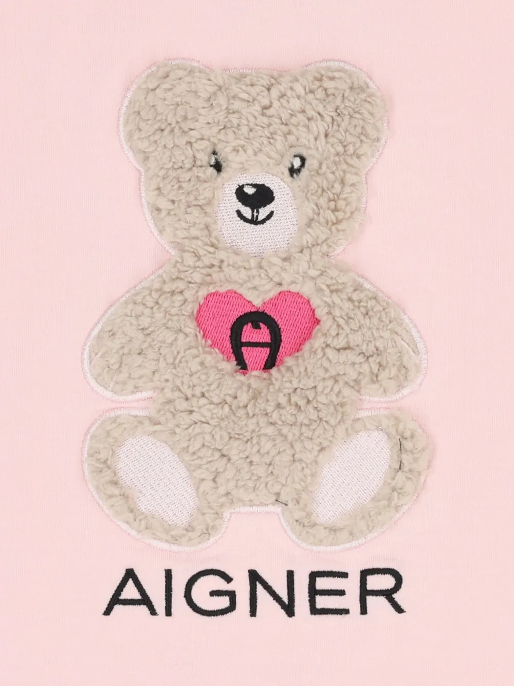 Aigner Kids teddy-bear logo T-shirt Roze