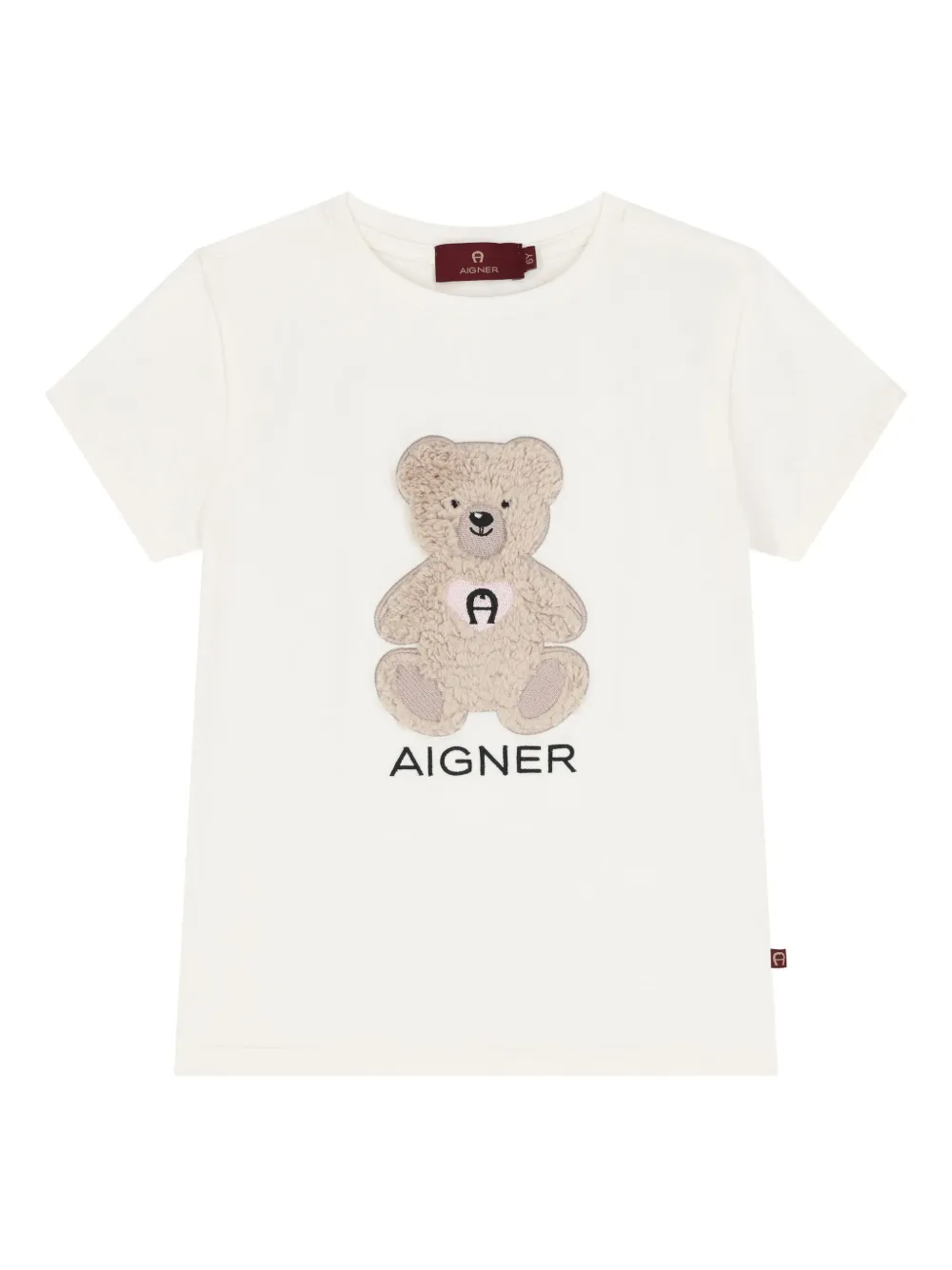 Aigner Kids teddy-bear embroidered T-shirt Wit