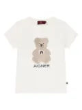 Aigner Kids teddy-bear embroidered T-shirt - White