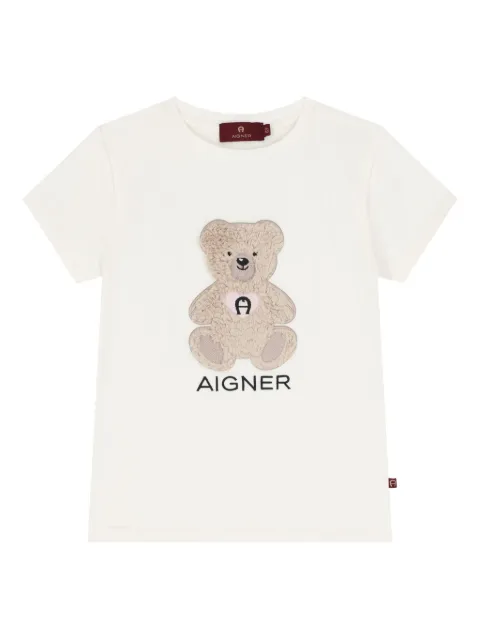 Aigner Kids teddy-bear embroidered T-shirt