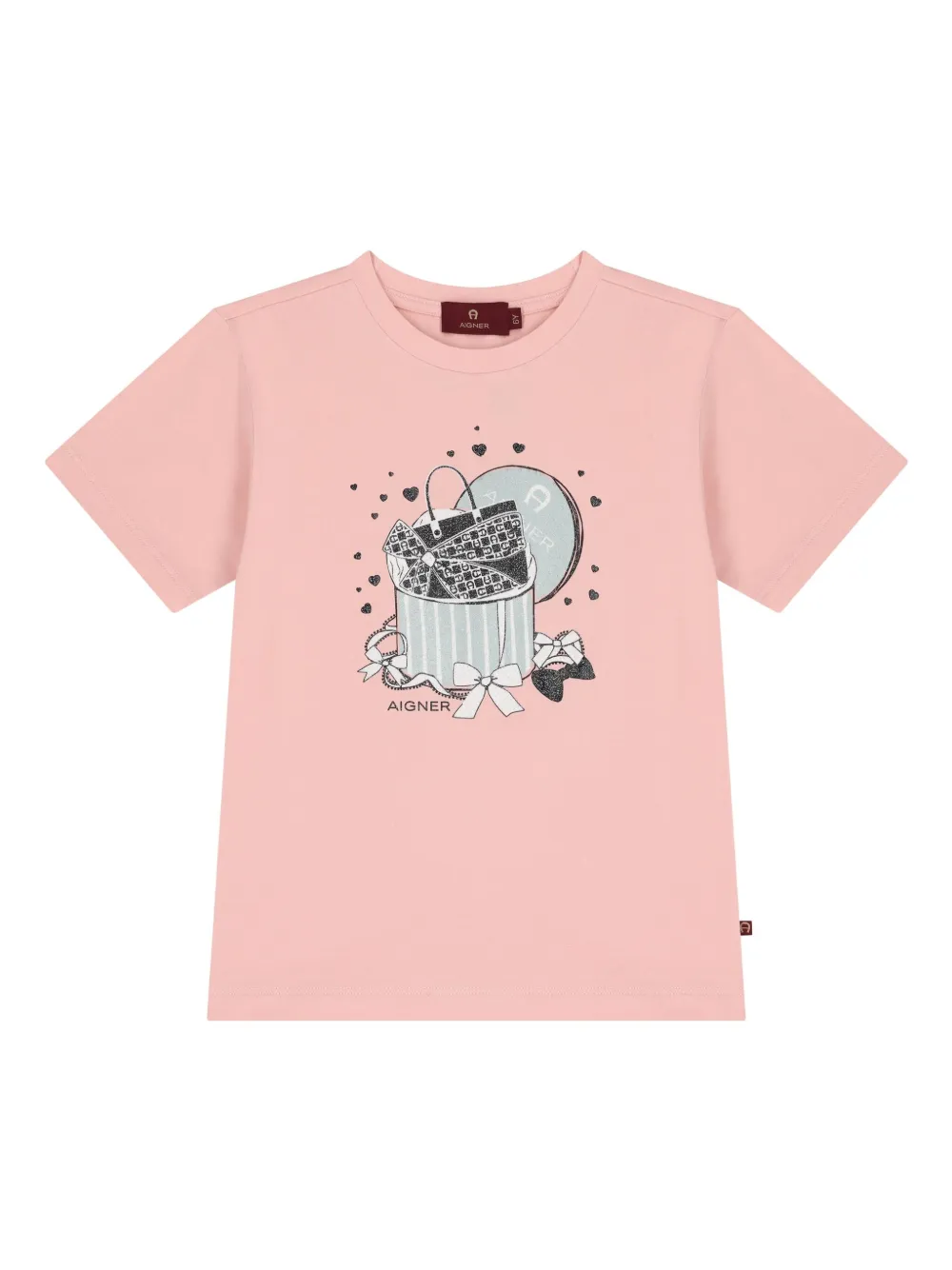 Aigner Kids gift-box print T-shirt Roze