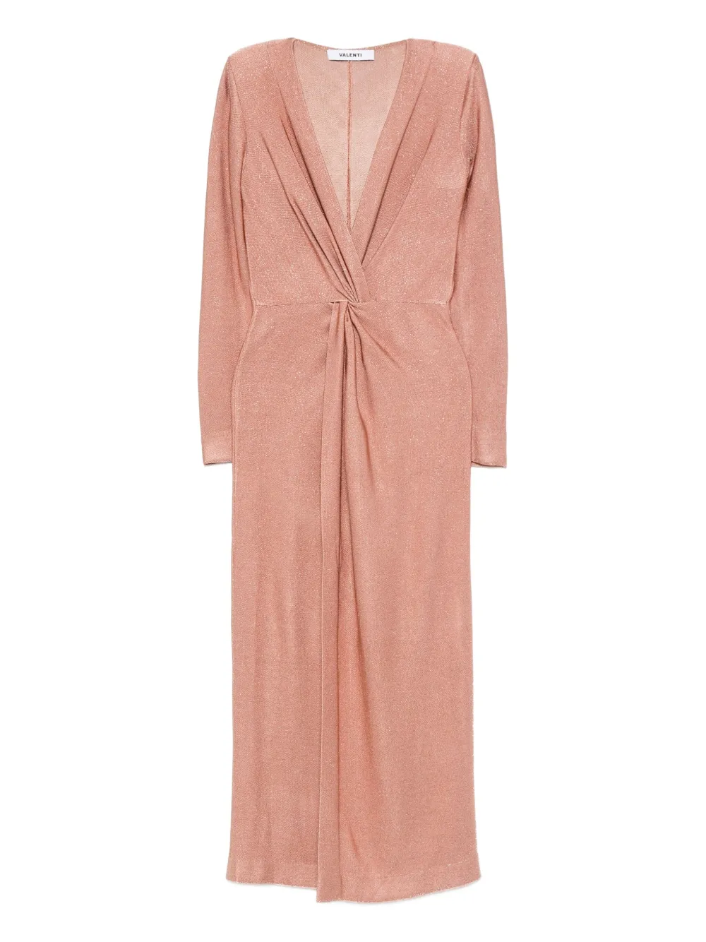 Antonino Valenti twist-front glitter midi dress Roze