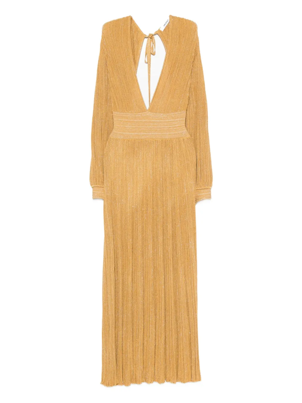 Antonino Valenti pleated V-neck maxi dress Geel