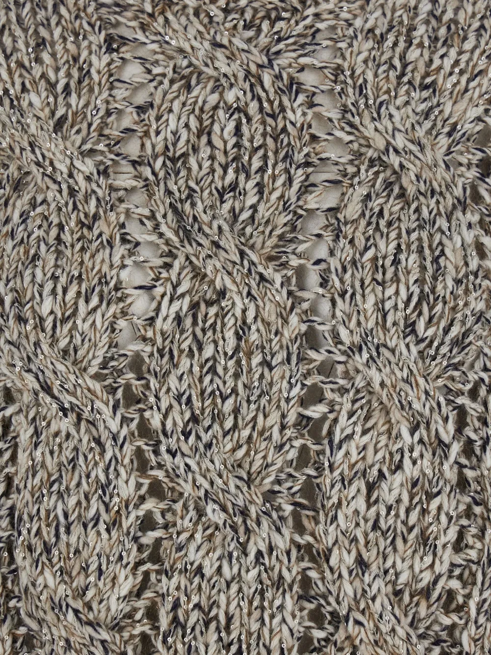 Brunello Cucinelli Cable-knit High-neck Sweater In Multi