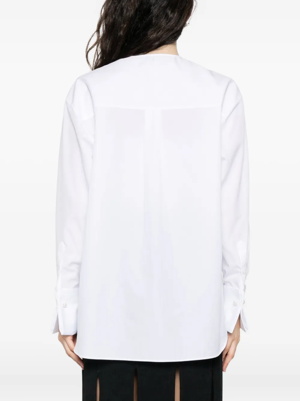 Simone Rocha Shirt met hoge opstaande kraag en zak Wit