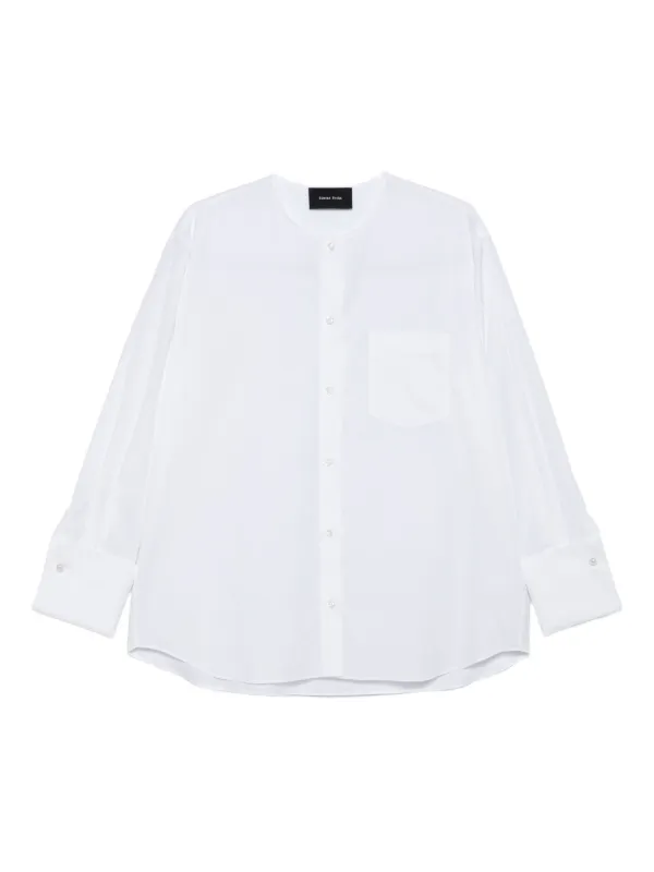 Simone Rocha Mandarin-collar Pocket Shirt in White