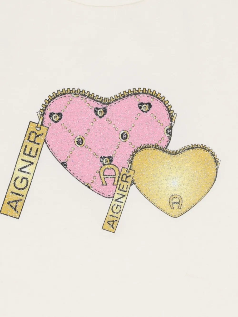Aigner Kids heart-print T-shirt Wit