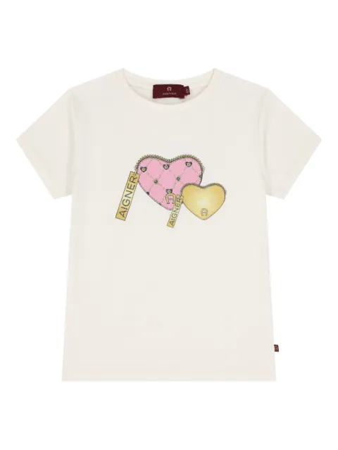 Aigner Kids t-shirt à imprimé cœur
