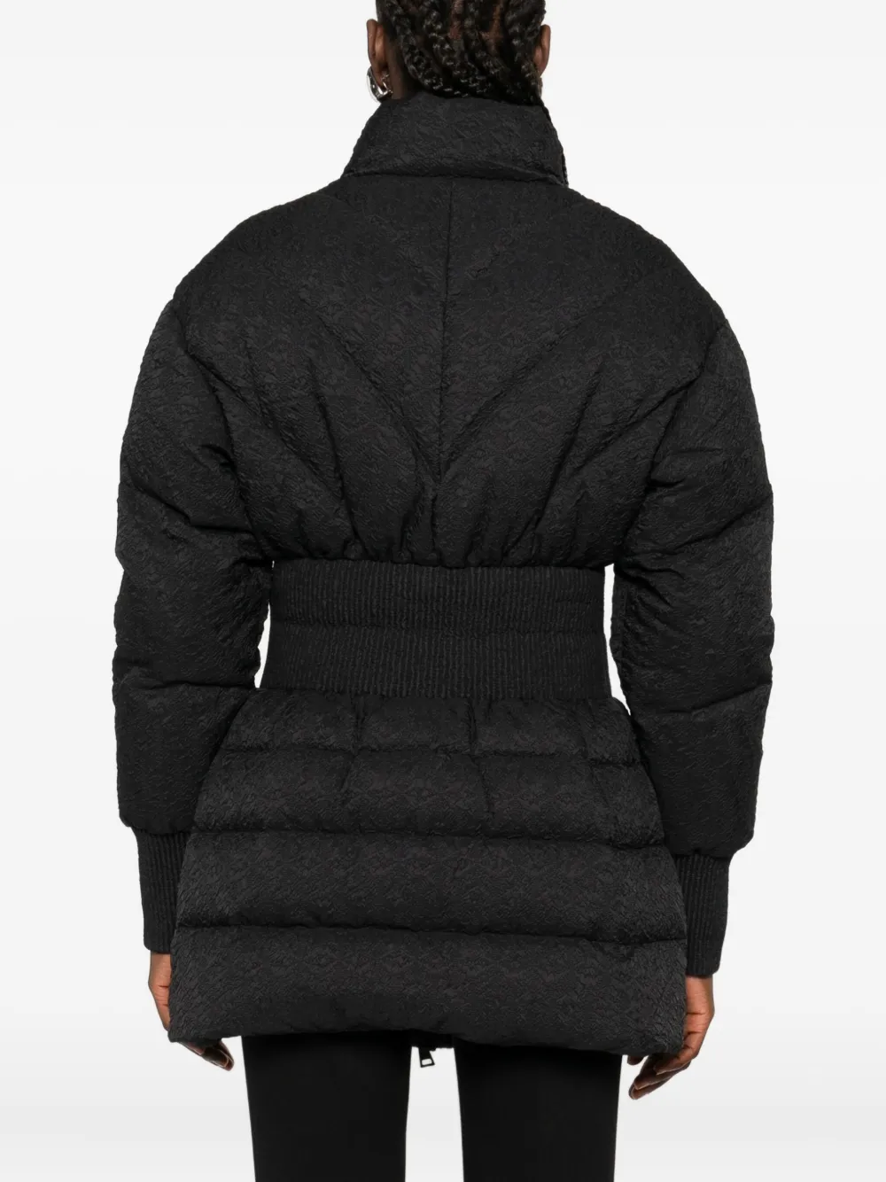 Versace Jeans Couture quilted belted jacket Zwart