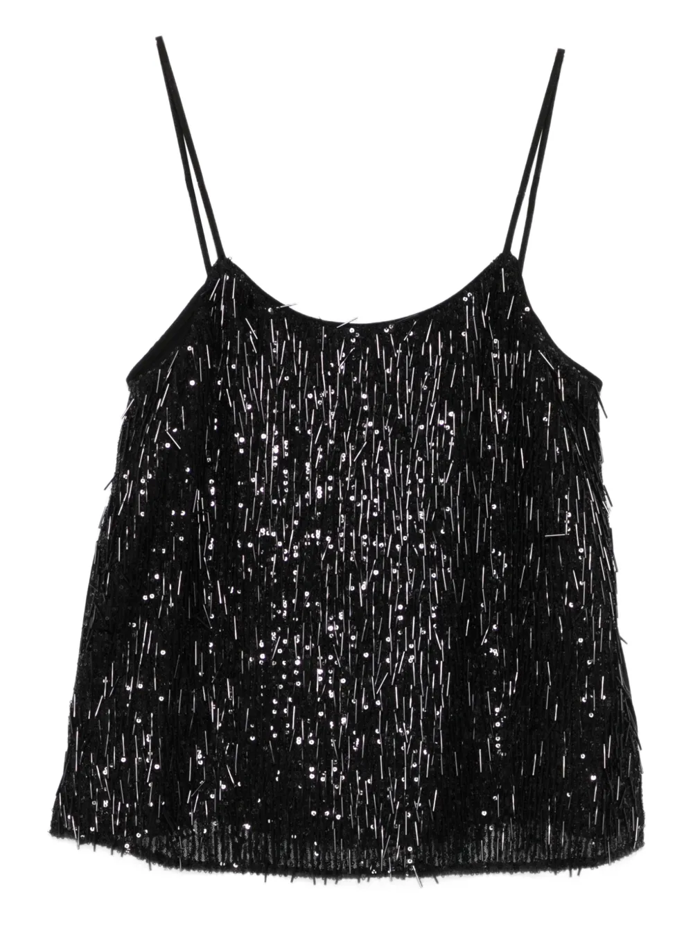 TWINSET sequin fringe top | Black | Image 1