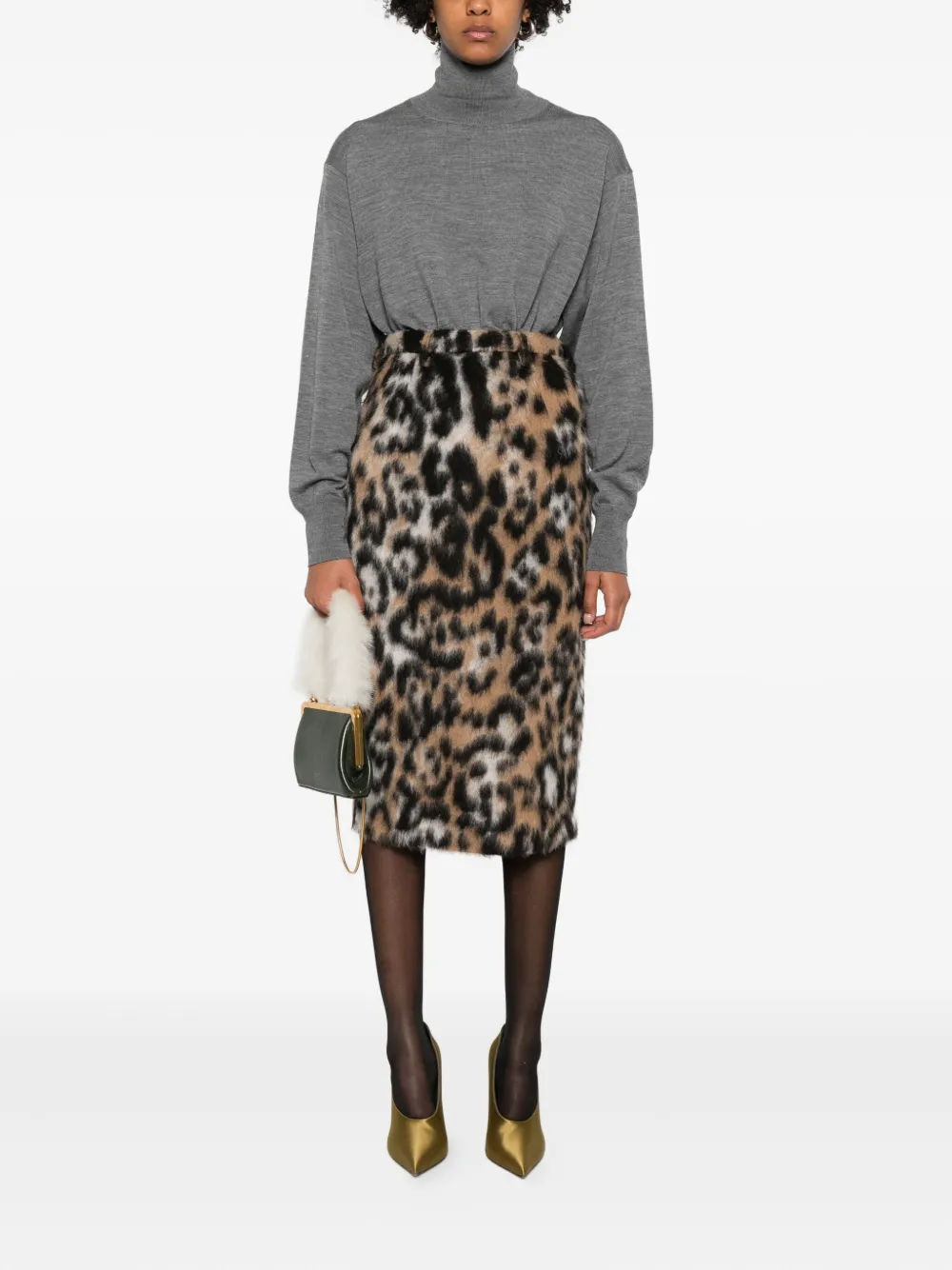Nº21 leopard print pencil midi skirt | Pencil Skirts | Image 2