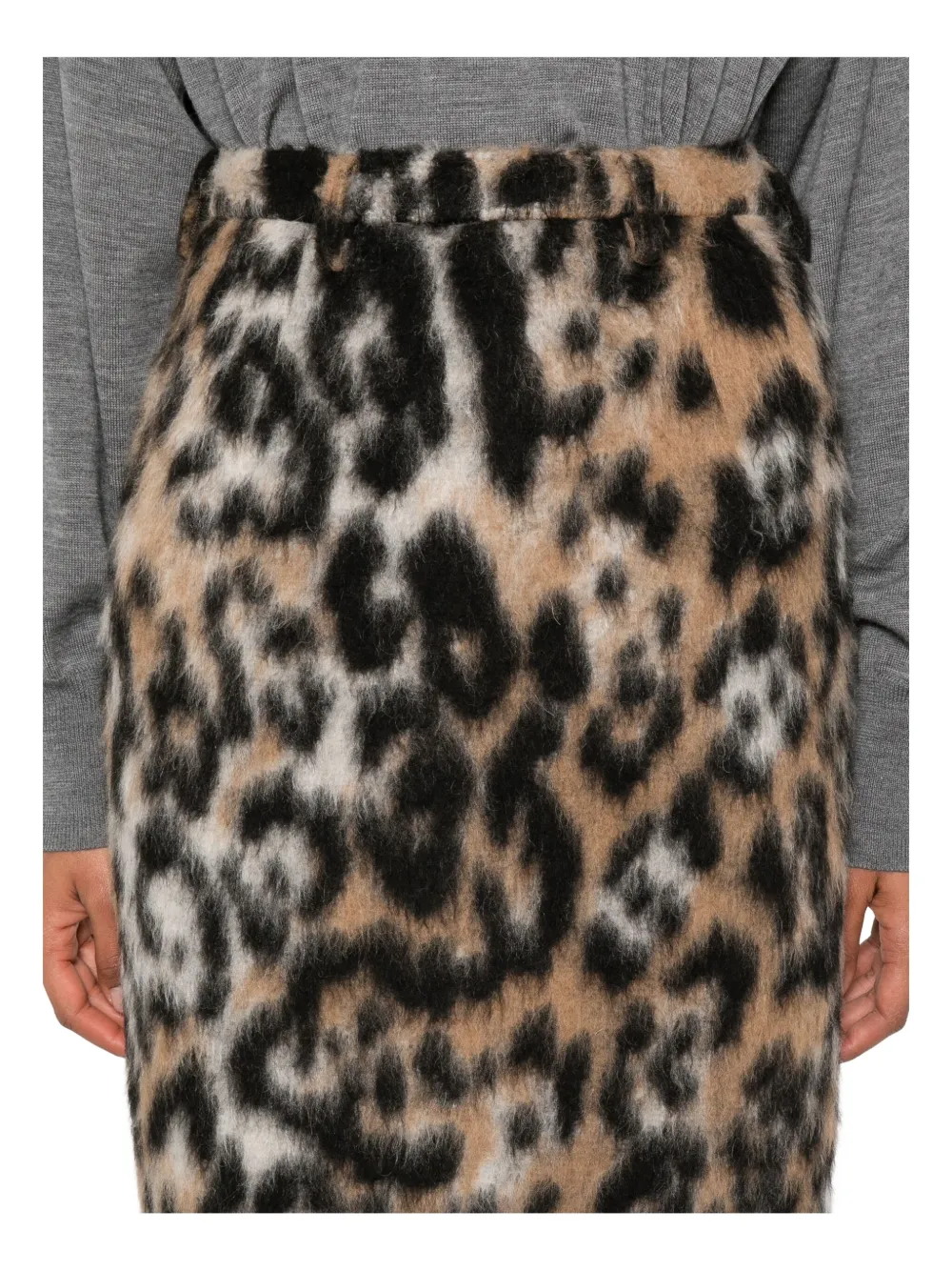 N°21 Leopard Print Pencil Midi Skirt In Animal Print