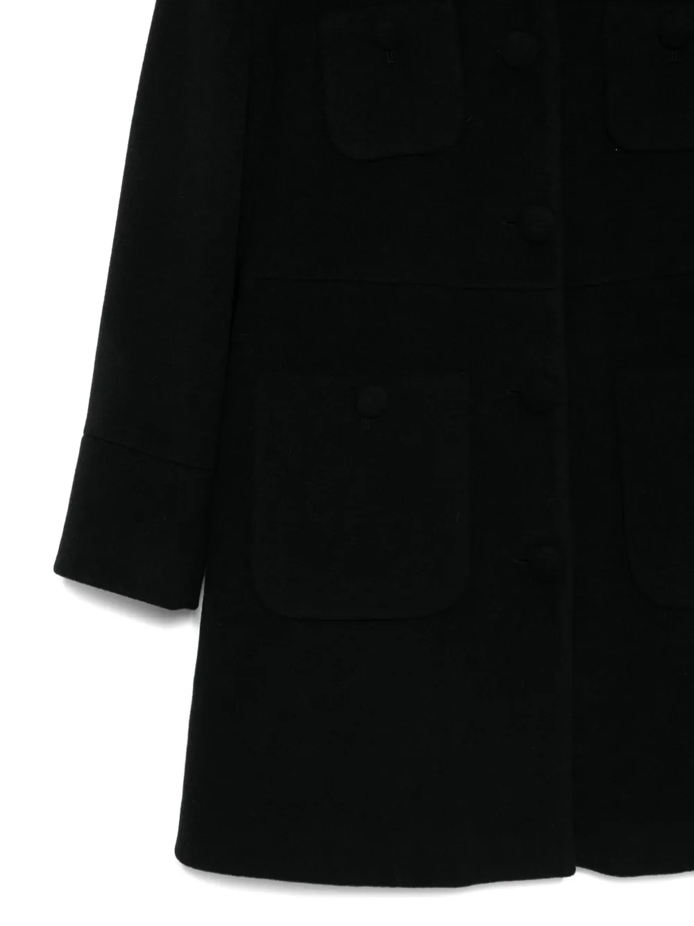 N°21 Peter-pan Collar Patch-pocket Coat In Black