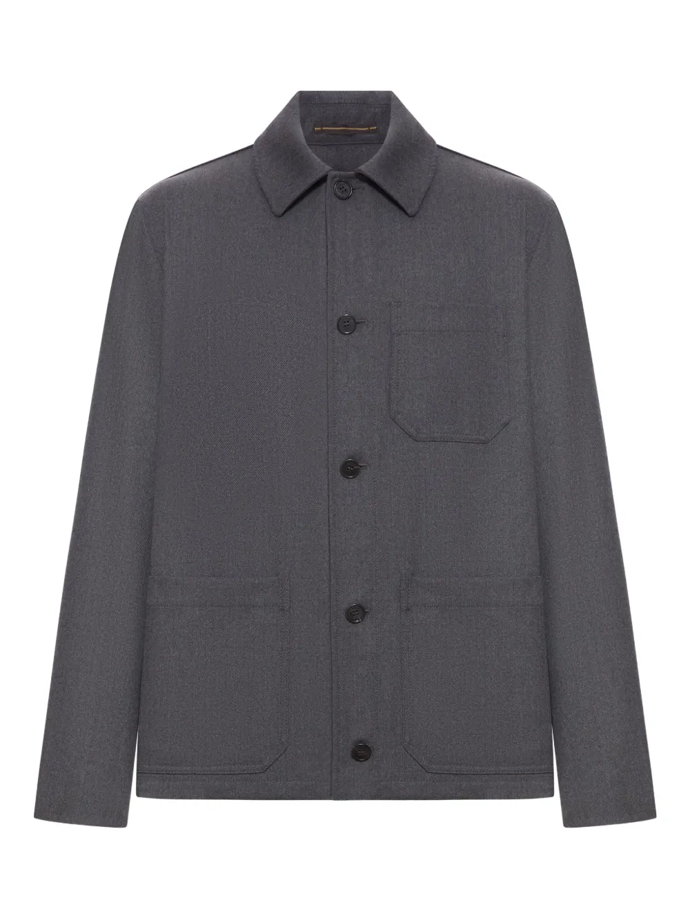 wool button-fastening jacket
