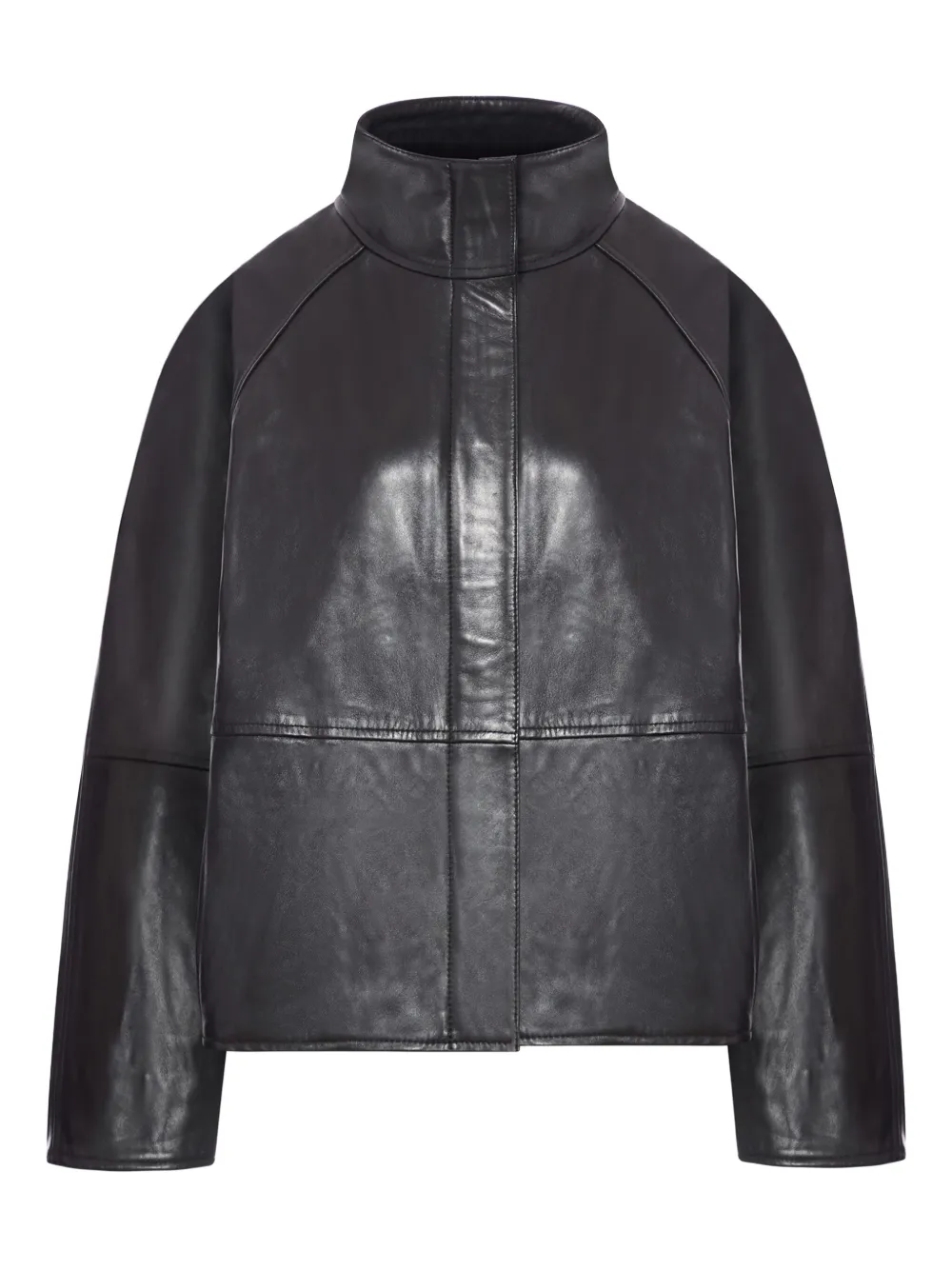 Gamma high-neck leather jacket