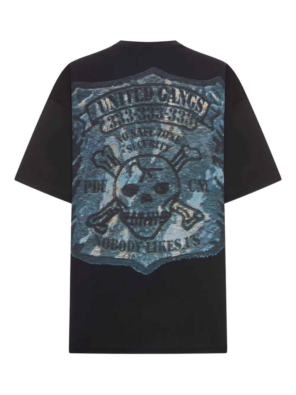 PDF CHANNEL Gangs skull graphic T-shirt - Zwart